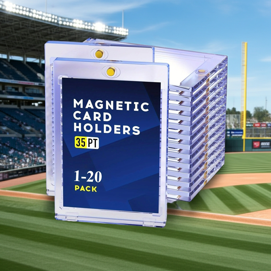 35pt Magnetic Card Holder - One Touch UV Protected Hard Case for Trading Cards