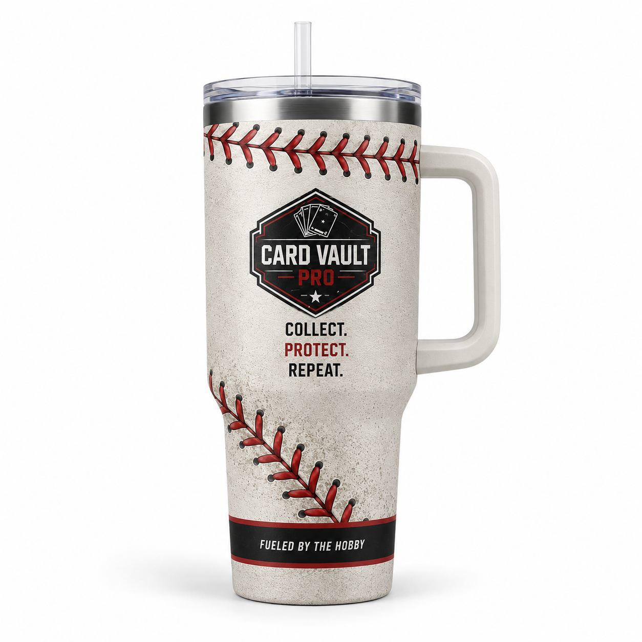 Card Vault Pro Baseball Stitch 40oz Insulated Tumbler