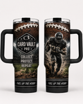 Card Vault Pro Football 40oz Insulated Tumbler