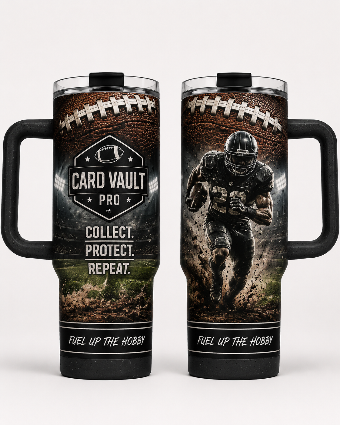 Card Vault Pro Football 40oz Insulated Tumbler