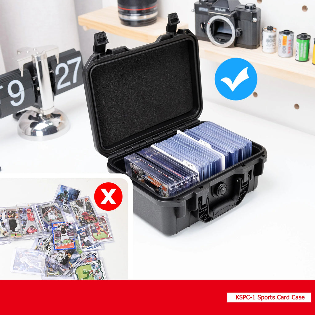 Toploader Storage Box Hard Case for 100+ 3"x 4" 35pt Top Loaders or 20+ Magnetic Card Holders Trading Sports Cards Organizer