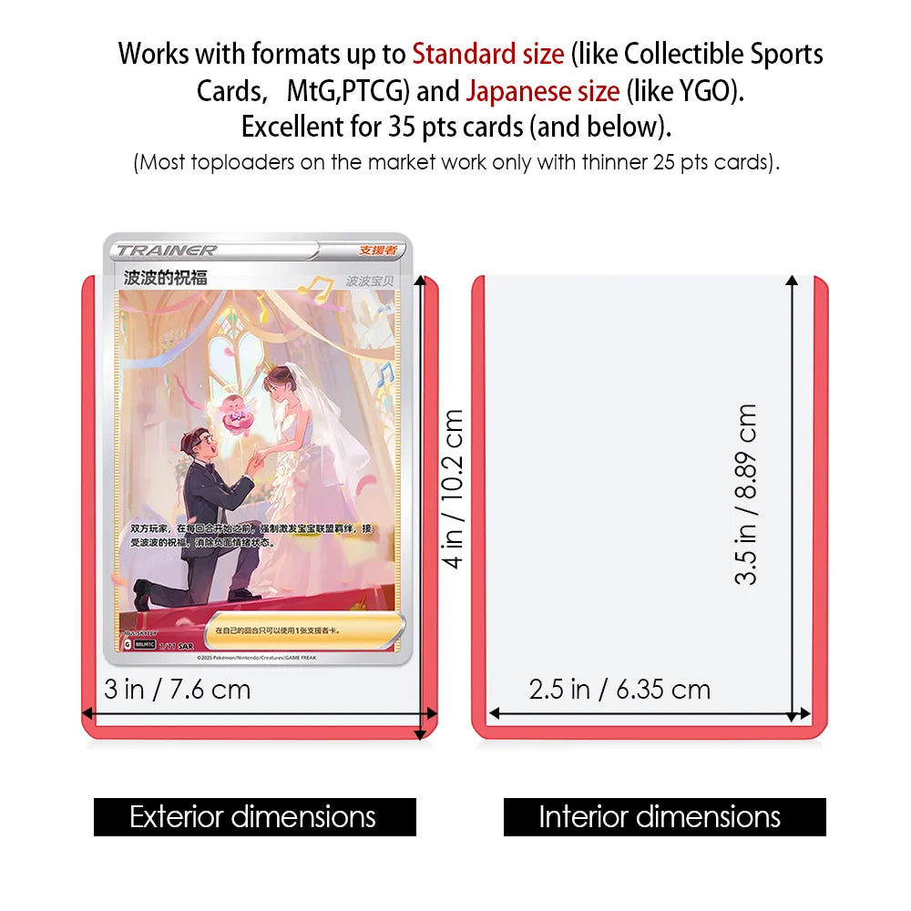 3x4 Polychrome Top Loaders for Cards-Durable 35pt Toploaders Hard Plastic Card Sleeve Card Holder for Sports Cards Trading Cards