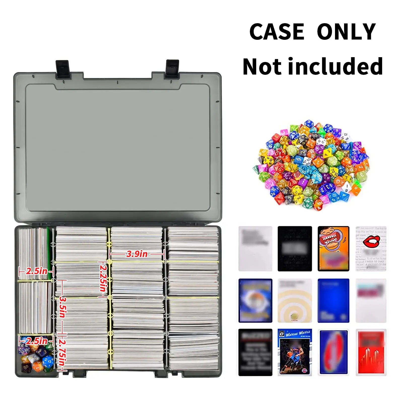 Clear Trading Card Storage Box 2300+ Cards Organizer 12 Dividers Carry – Card Vault Pro