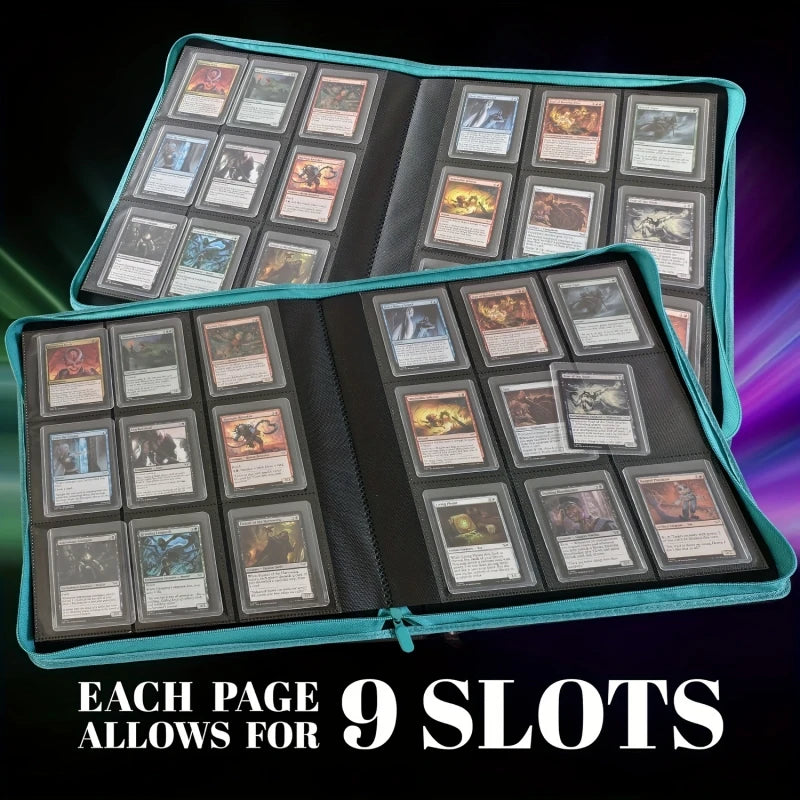 Holds 360 Toploaders, 9 Pockets, Top Loader Binder for Cards Storage, Card Holder for Sports Cards or Trading Cards in 3 x 4''