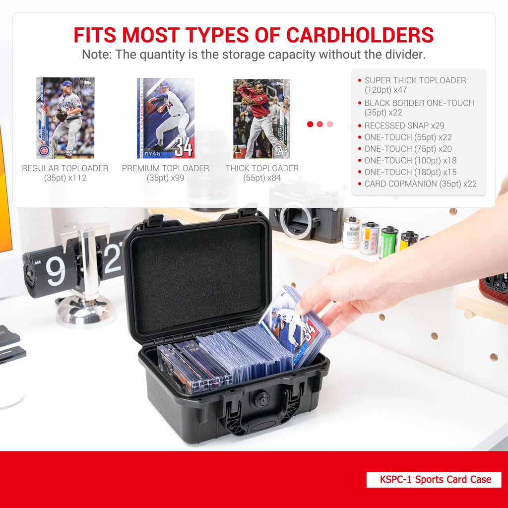Toploader Storage Box Hard Case for 100+ 3"x 4" 35pt Top Loaders or 20+ Magnetic Card Holders Trading Sports Cards Organizer