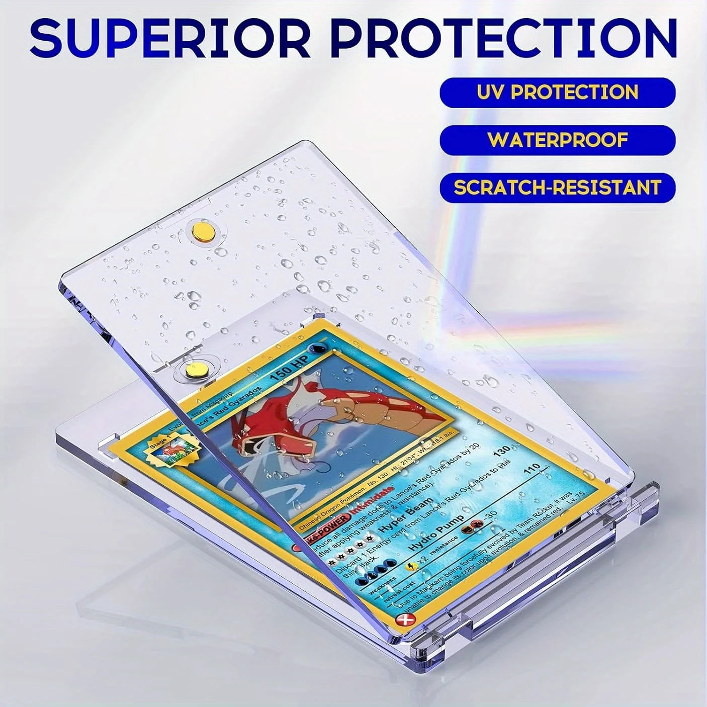 1-20 Magnetic Card Holder 35pt One Touch Card Holder U-V Protectors Hard Plastic for Trading Cards Magnet Baseball Cards Holder