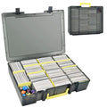 Clear Trading Card Storage Box 2300+ Cards Organizer 12 Dividers Carry Handle for TCG Yugioh CAH Baseball Football Card Box Only