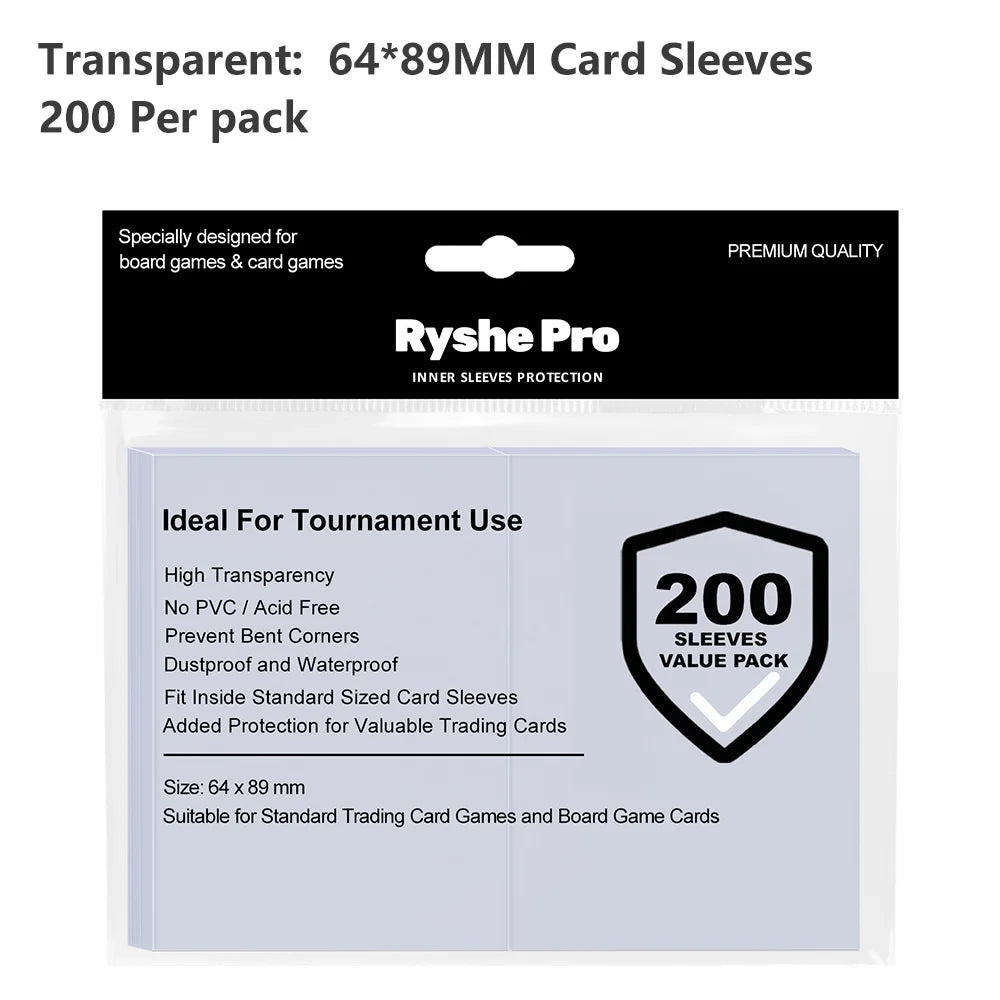 100 Counts Card Sleeves Top Loaders 66*91mm Trading Cards Penny Soft Baseball Card Sleeves Protectors Fit for MTG Yugioh Card