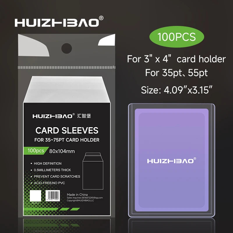 for 3" x 4" card holder 35pt 55pt 75pt Protective sleeve for top loader football cards soccer cards baseball cards for pokemon