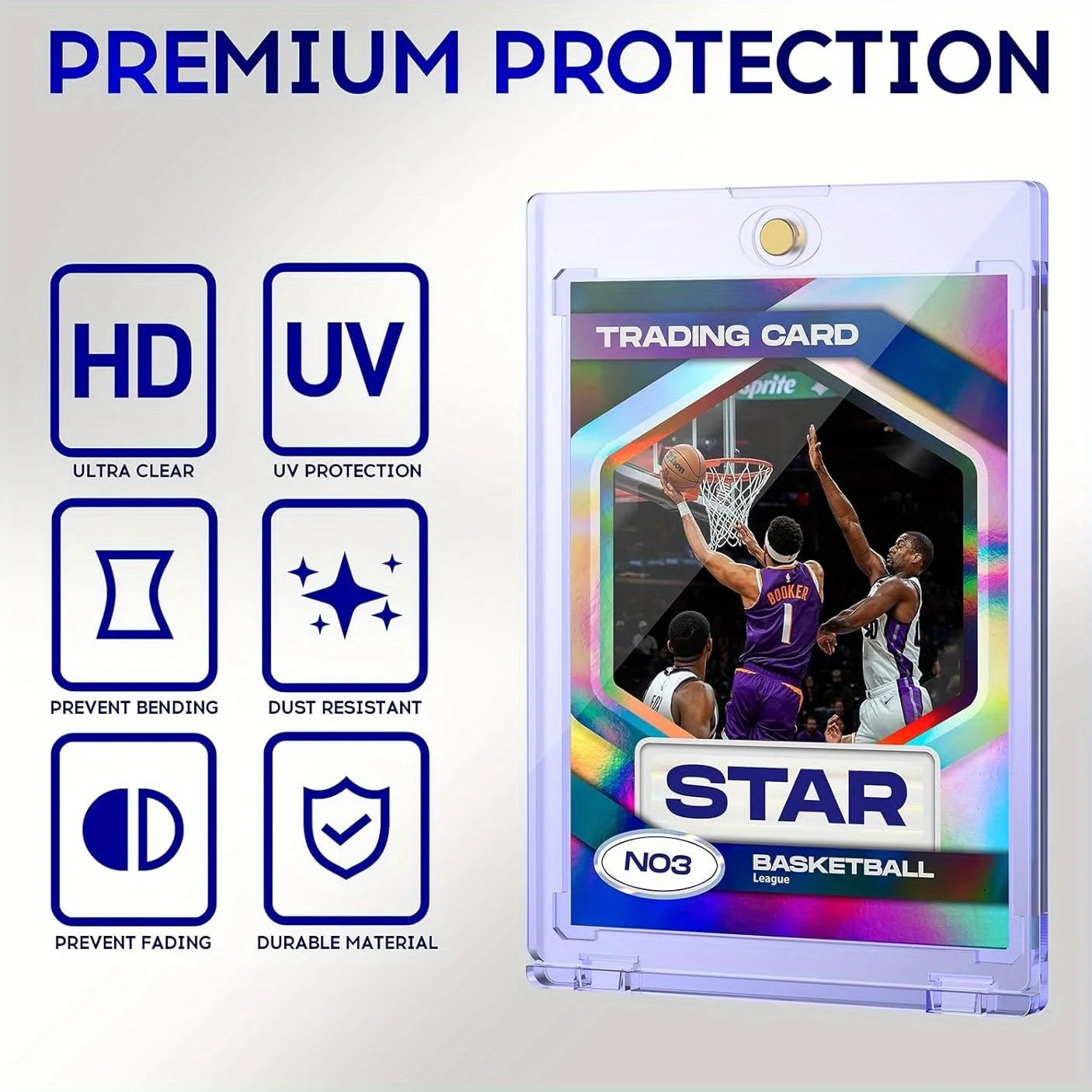 1-20 Magnetic Card Holder 35pt One Touch Card Holder U-V Protectors Hard Plastic for Trading Cards Magnet Baseball Cards Holder
