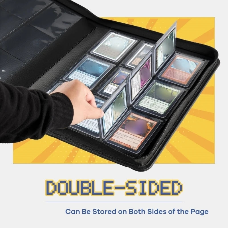 Holds 360 Toploaders, 9 Pockets, Top Loader Binder for Cards Storage, Card Holder for Sports Cards or Trading Cards in 3 x 4''
