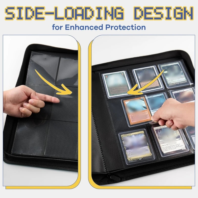 Holds 360 Toploaders, 9 Pockets, Top Loader Binder for Cards Storage, Card Holder for Sports Cards or Trading Cards in 3 x 4''