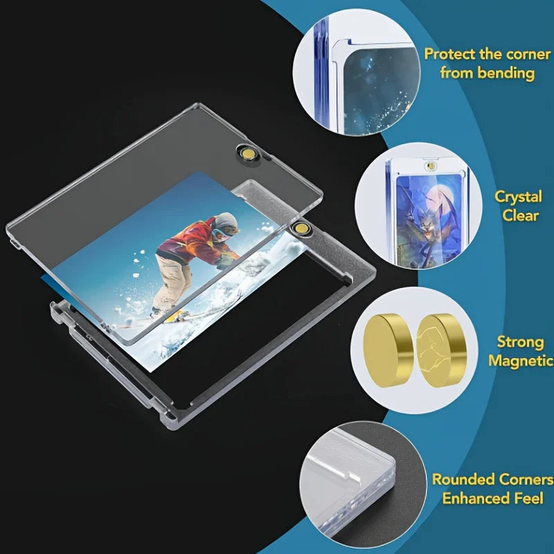 Premium 35pt Magnetic Card Holders (10-Pack) -UV Protected One-Touch Cases