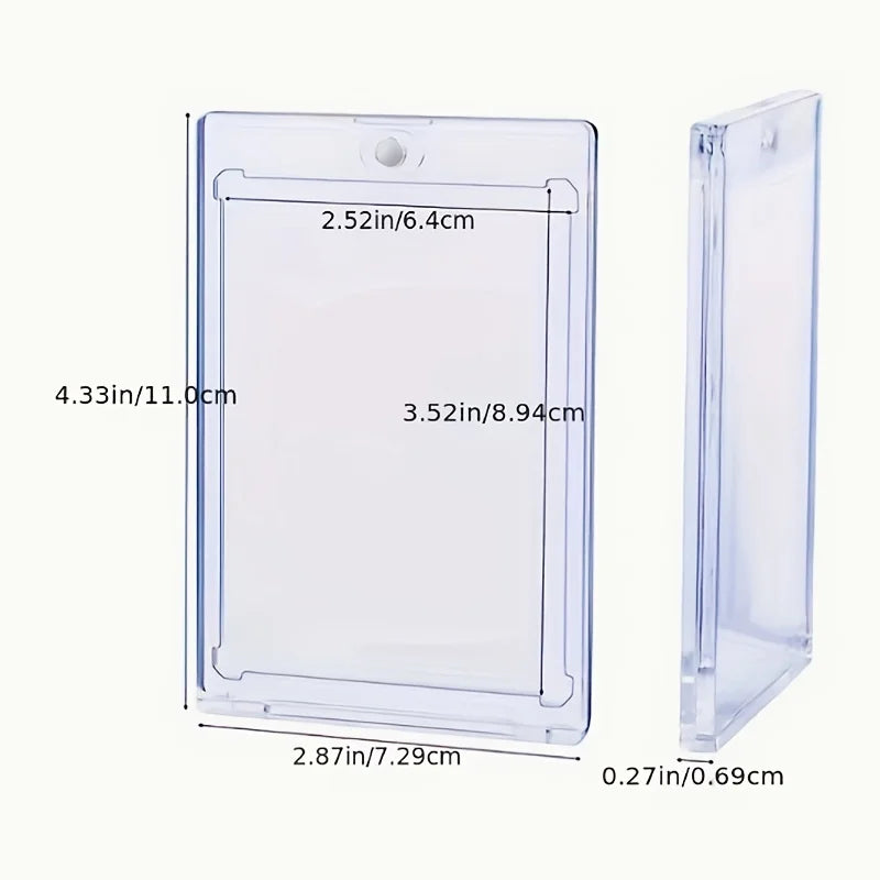 10 Pieces 35 Pt Clear Magnetic Card Storage Box, Hard Plastic Storage Box, UV-Protective Acrylic Magnetic Card Holder, Top Magne